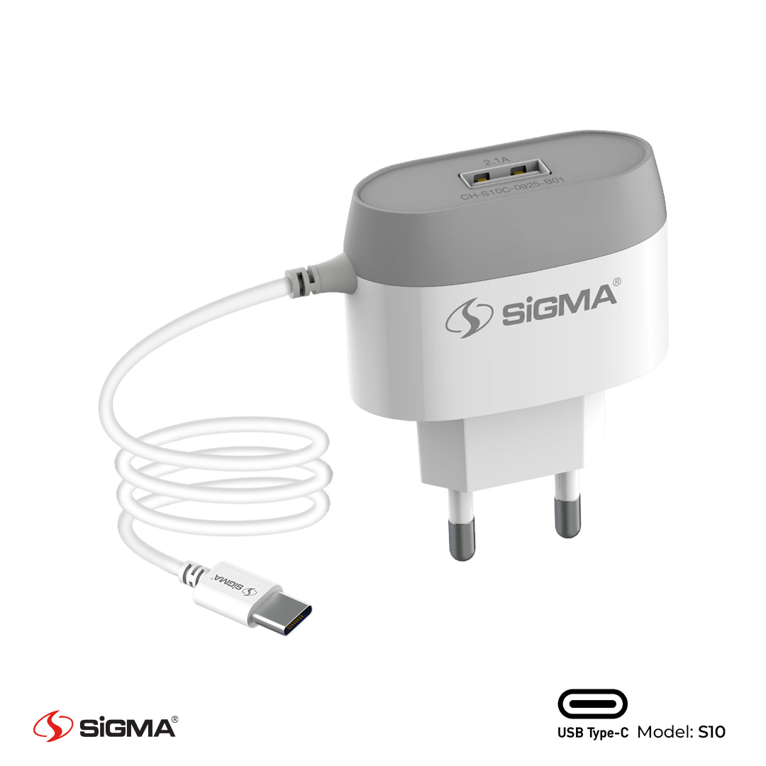 Sigma S10 Charger with Built-in Type-C Cable