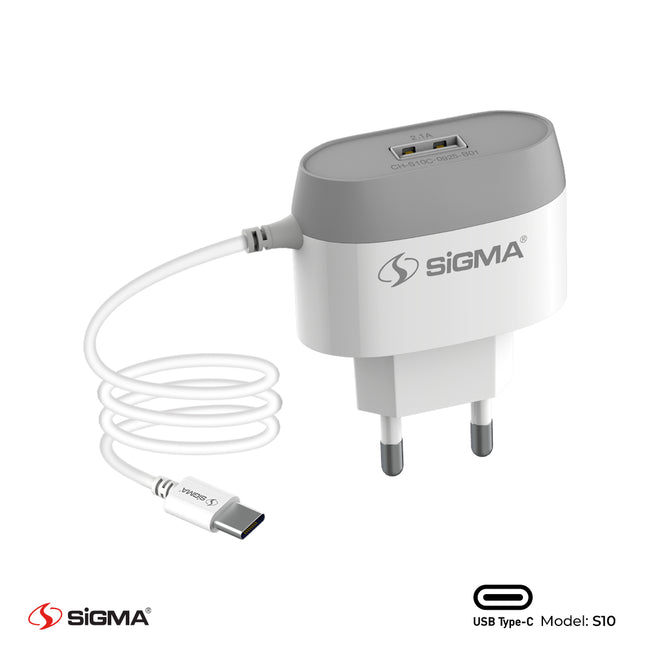 Sigma S10 Charger with Built-in Type-C Cable